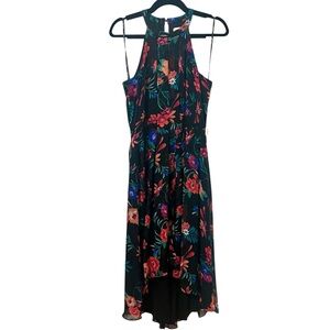 CALVIN KLEIN Floral High-Low High Neck Dress Size 6